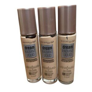 3X Maybelline Dream Radiant Liquid Hydrating Foundation 35 NUDE BEIGE 1 fl.oz